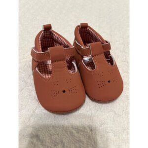 Baby Girl Carter's T-Strap Kitty Cat Soft Sole Crib Shoes 0-3 months